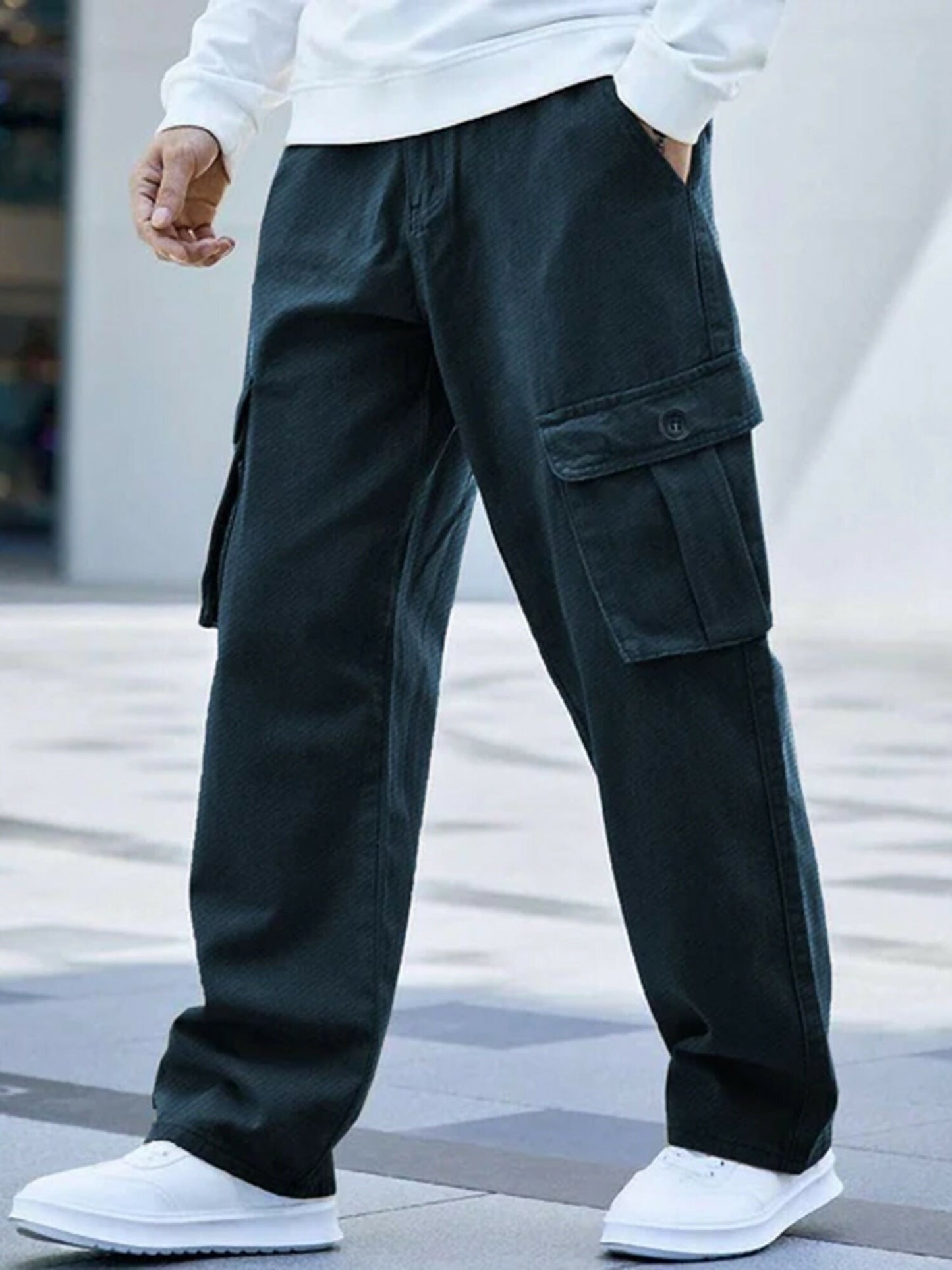 Jupiter Plain French Twill Cotton Cargo Trouser-14501