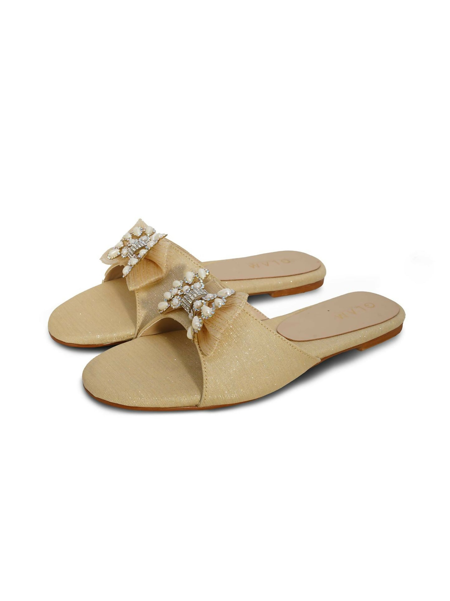 Beige Royale Leather Women’s Slides-777