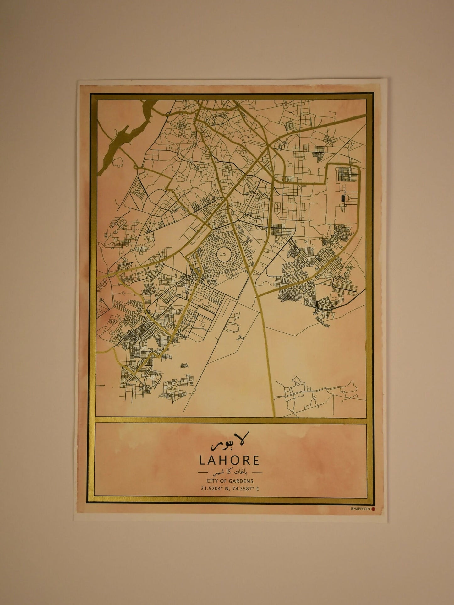 MappedPK Lahore Hand Painted Map