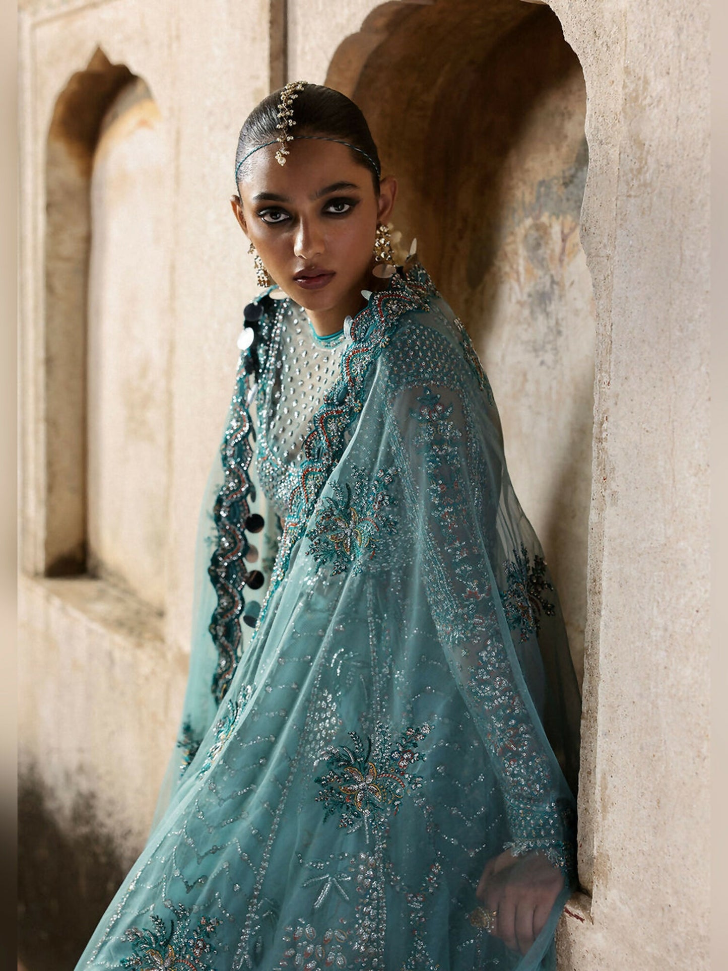 Hussain Rehar Massarat Festive Unstitched'25 Net 3-Piece Suit-Nagma