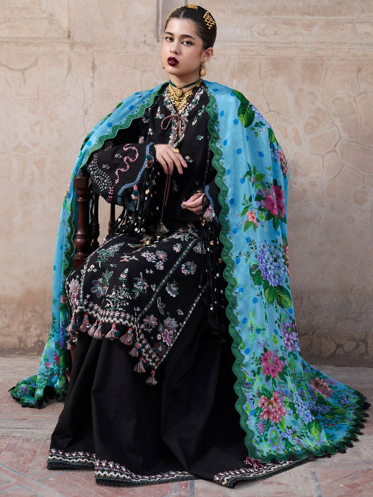 Hussain Rehar Nirmal SS'25 Lawn Embroidered Unstitched 3-Piece Suit-Arzo