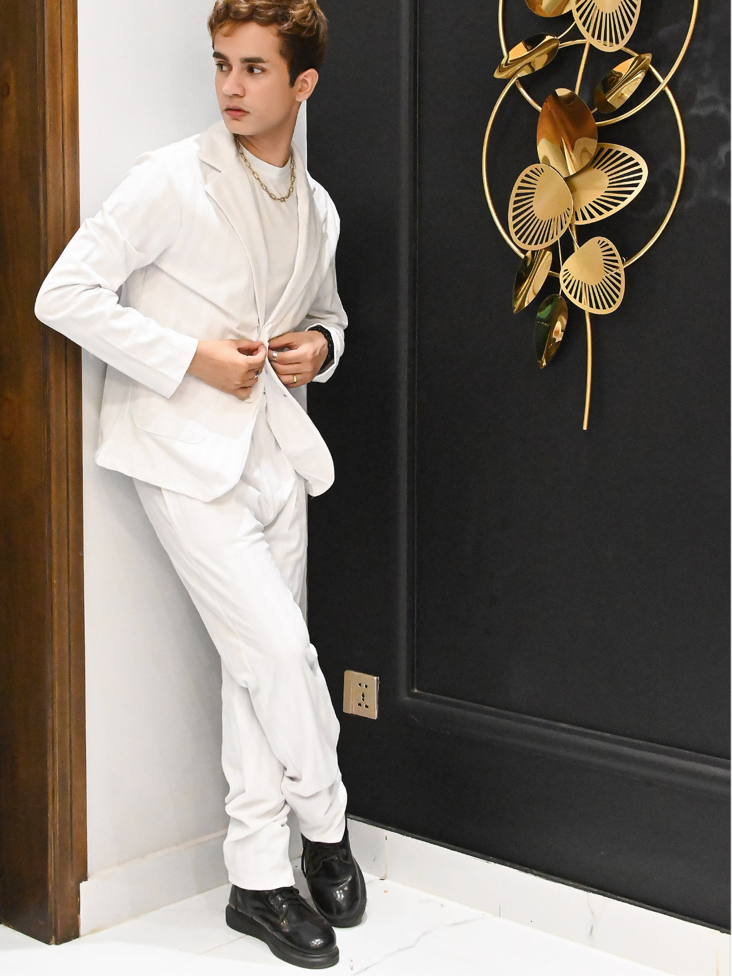 Jupiter Celebrity Self Textured Casual Pant Coat-14863