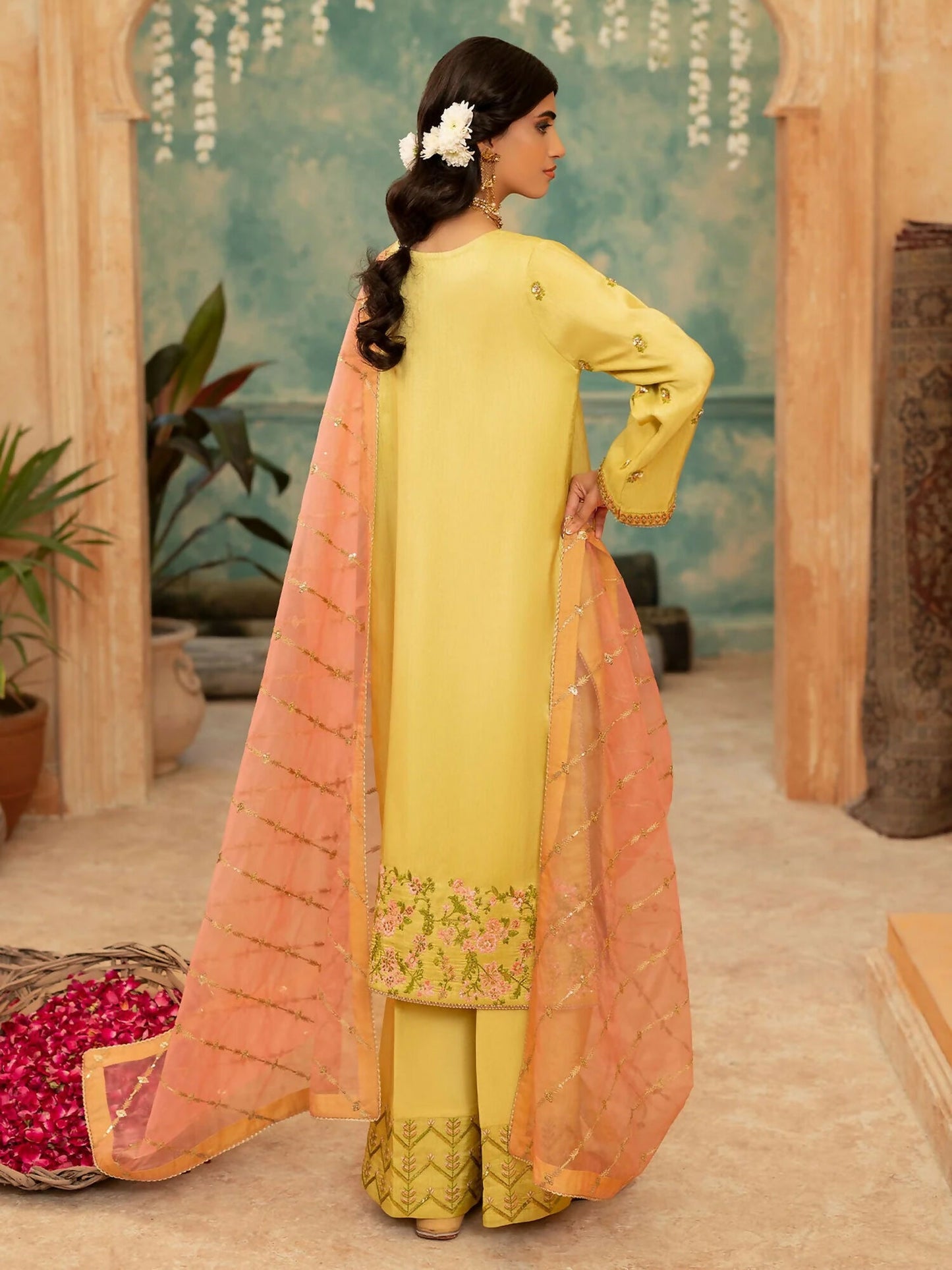 Shurooq Kanpur 1912 Silk Embellished Stitched 3-Piece Suit-Kaiserbagh
