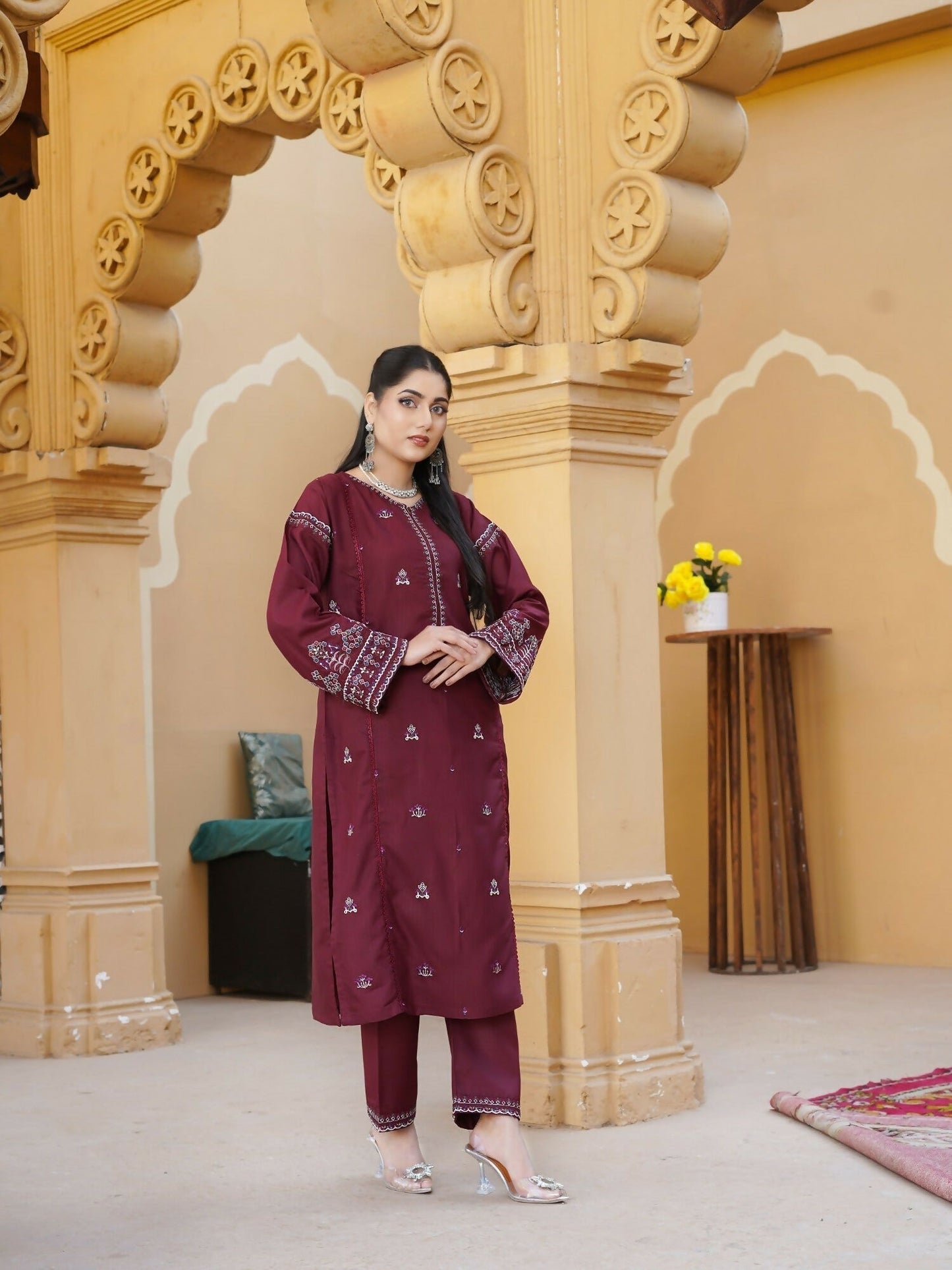 Stylish Collection Aaraish Cotton Embroidered Stitched 2-Piece Suit-Azur