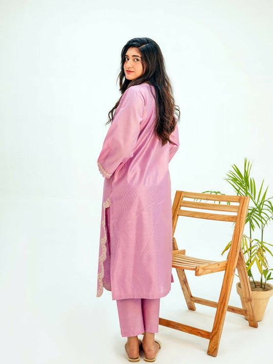 MH Cloth House Khaddi Net Embroidered Stitched 2-Piece Suit-Zavaya
