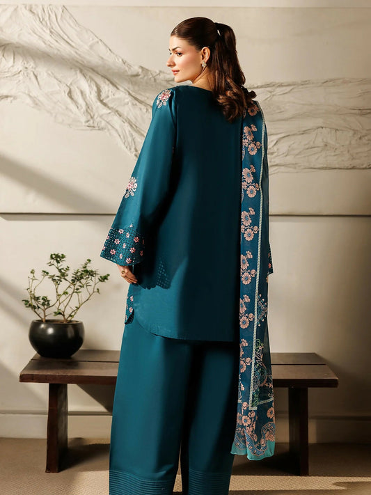 Panache Apparel Mistfall Ramadan Edit Cotton Embroidered Stitched Suit-Mystique