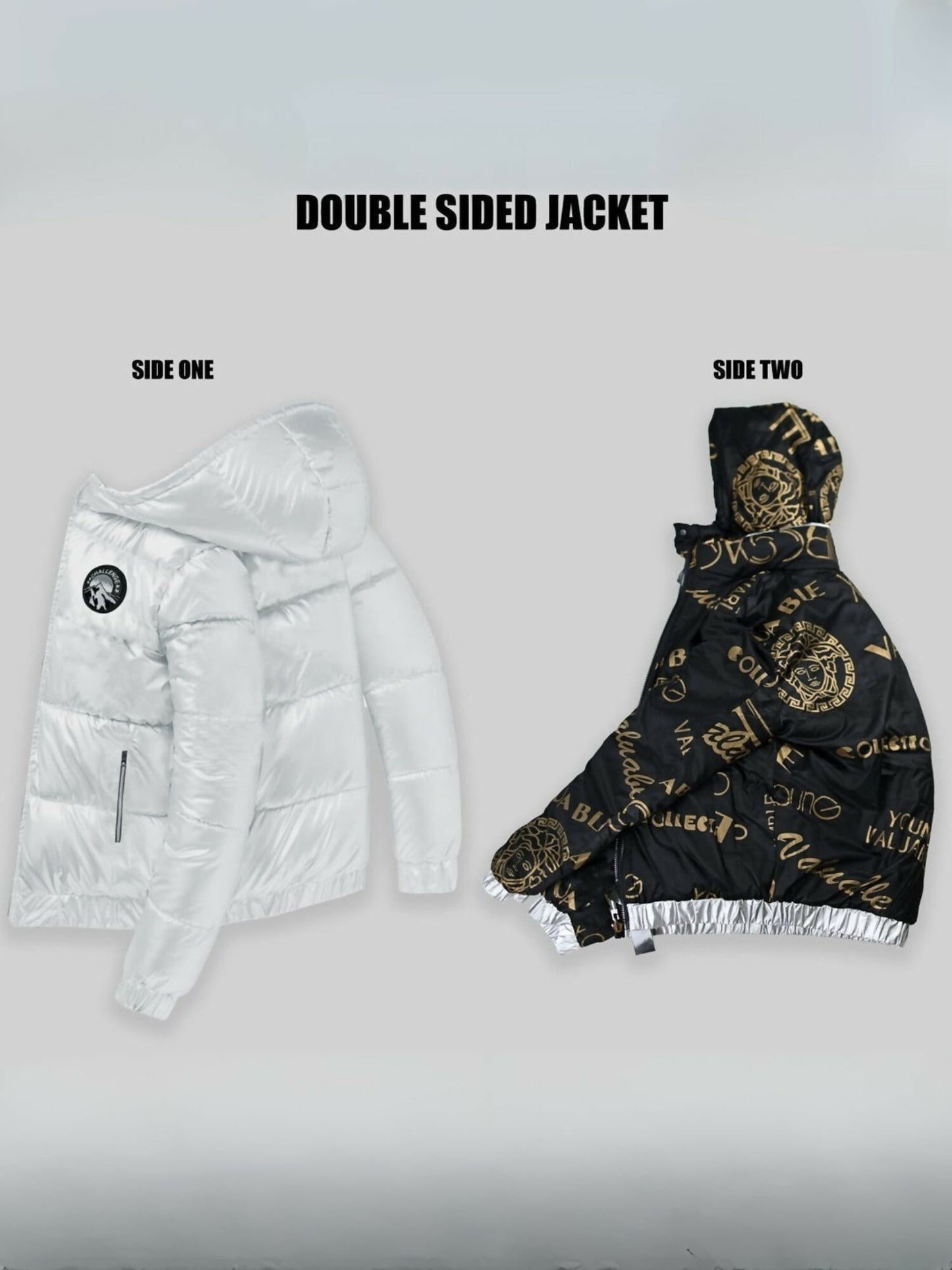 Funky men’s imported dual style heavy insulated padded puffer jacket, durable high-quality material with maximum warmth and versatile winter fashion.