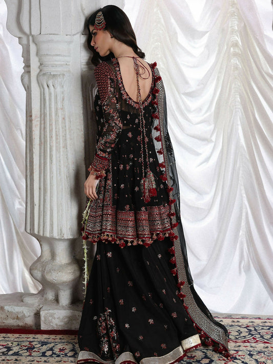 Hussain Rehar Festive Unstitched'26 Chiffon Embroidered 3-Piece Suit-Siyara