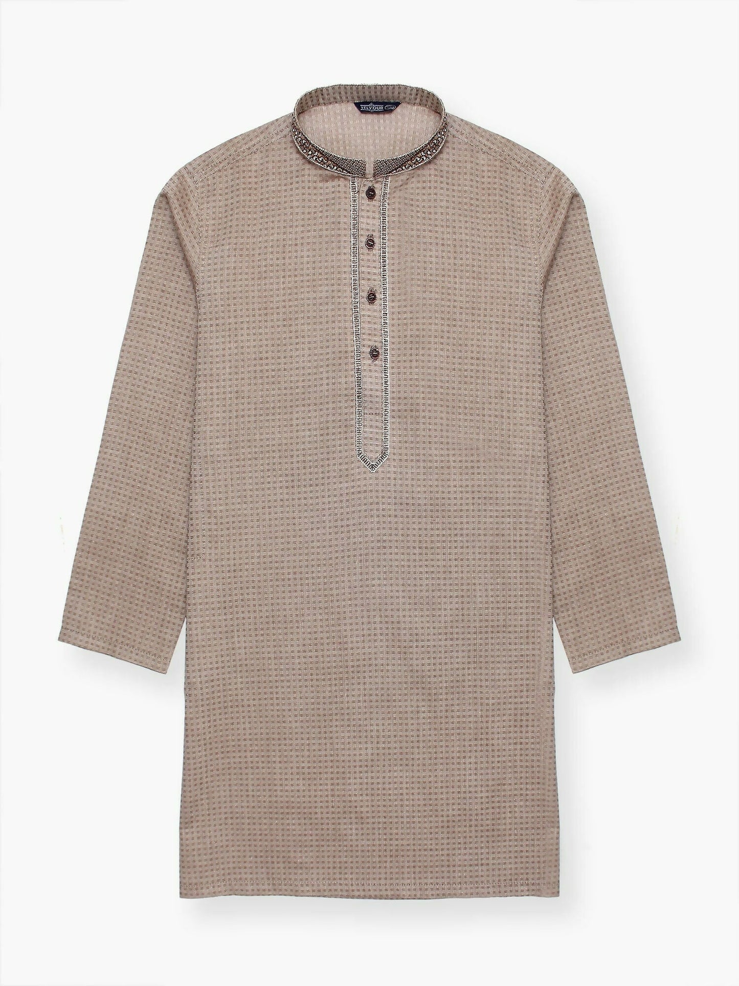Velvour Boys Cotton Embroidered Stitched Kurta-VB197-B