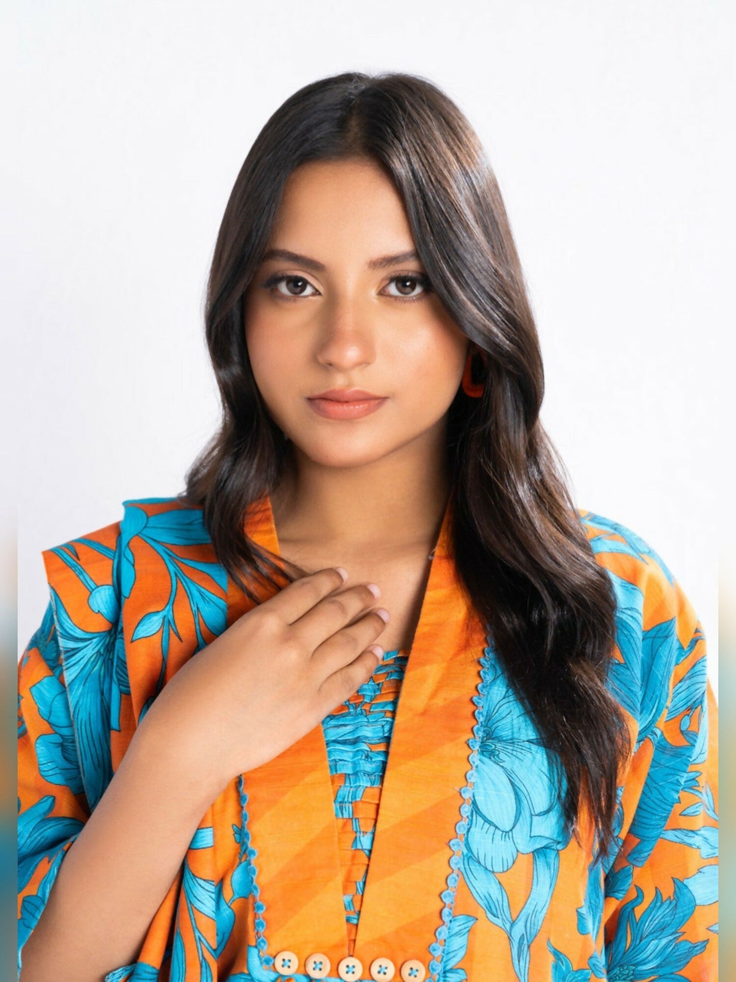 Alkaram Studio Khaddar Printed Unstitched 3-Piece Suit-FW-54-24-Orange