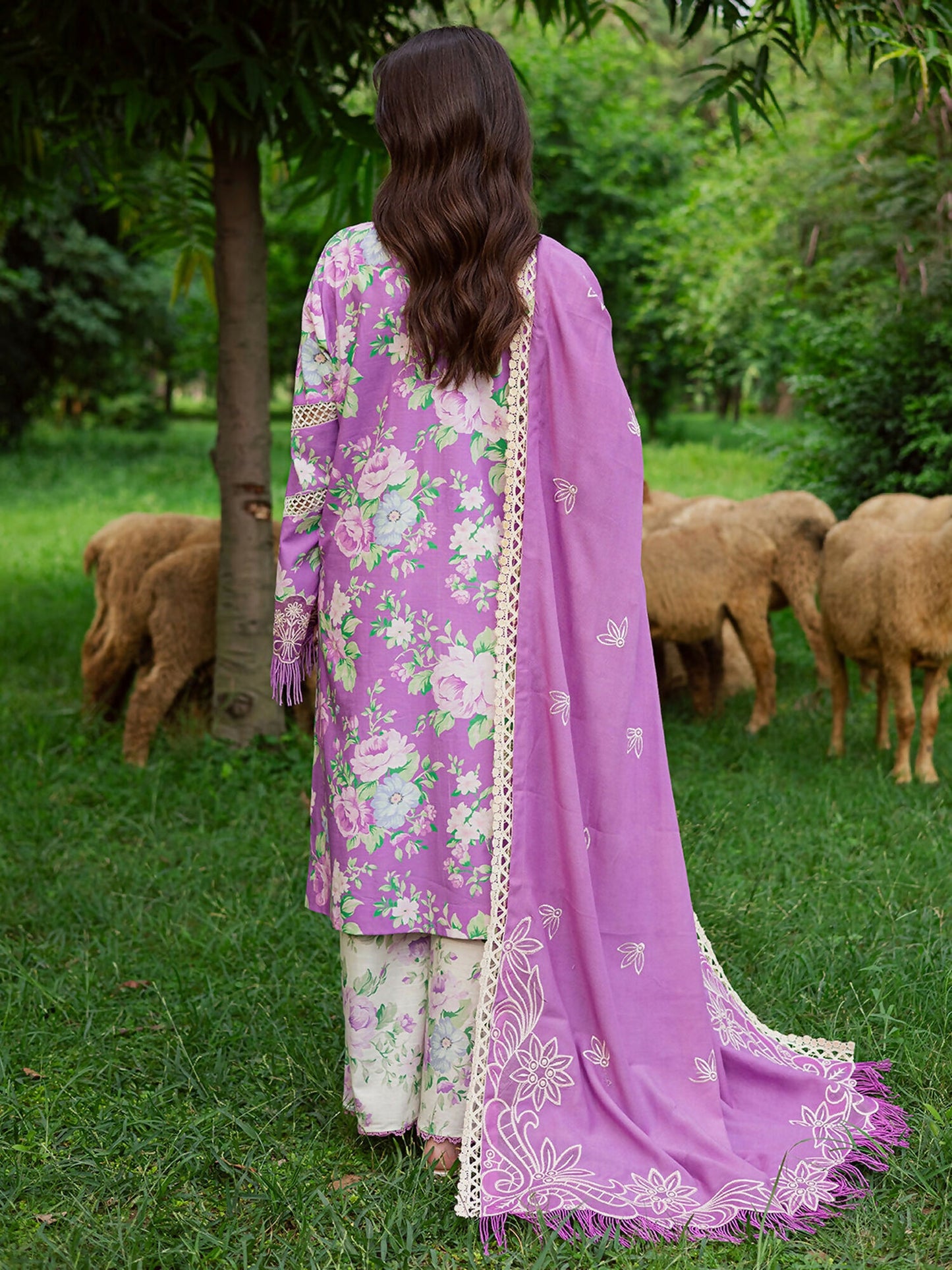Mahnur Gardenia Khaddar Embroidered Unstitched 3-Piece Suit-GR-12