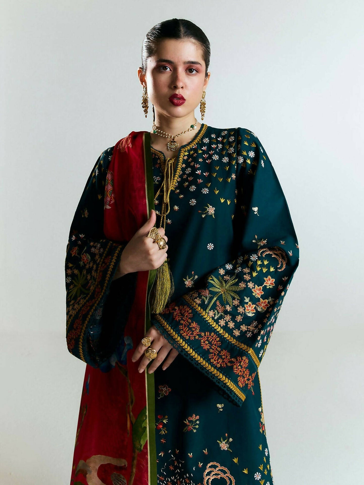 Jugnu by Hussain Rehar SS'25 Edit II Cotton Embroidered Unstitched 3-Piece Suit-ANARA