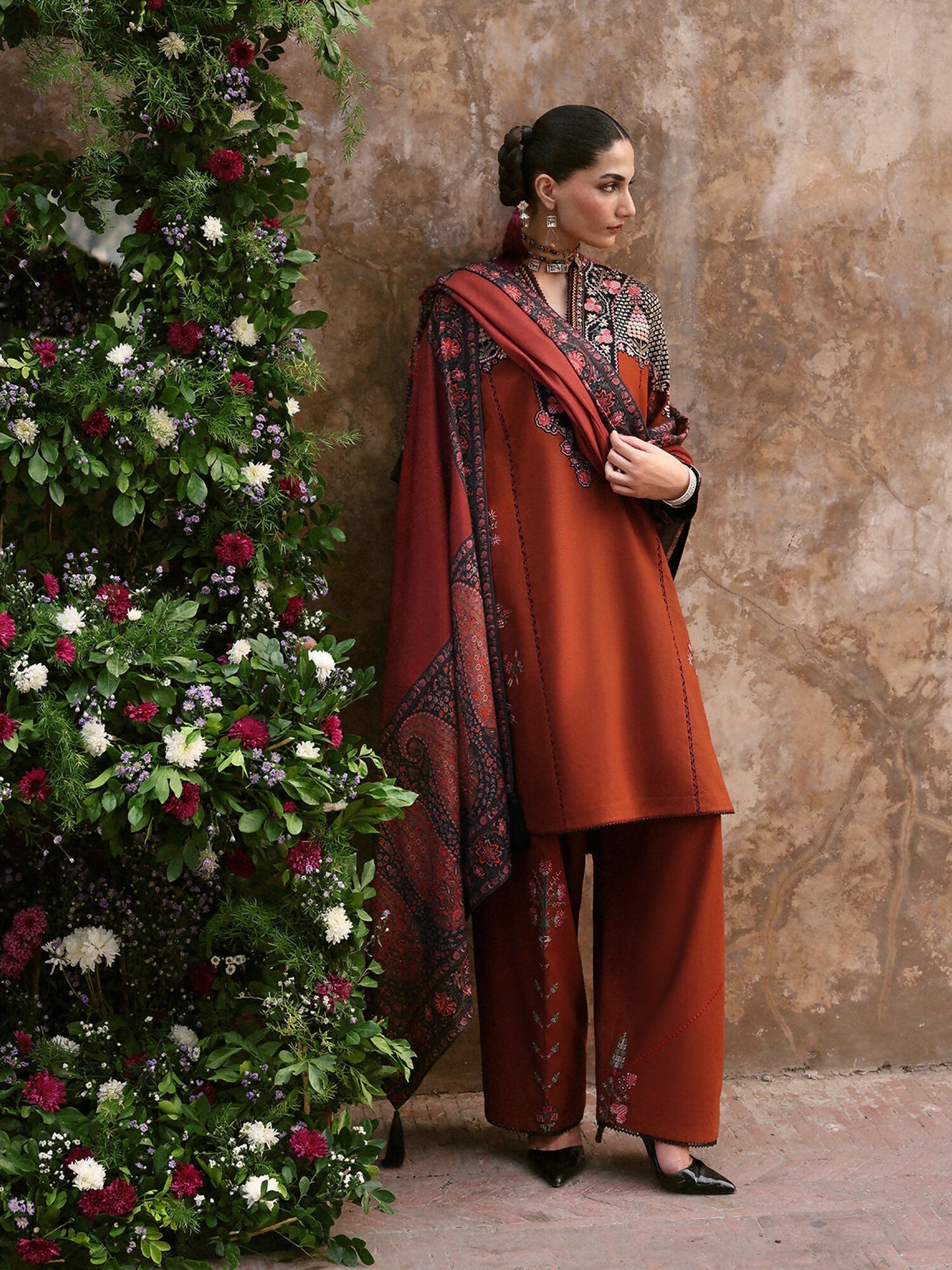 Jugnu By Hussain Rehar Khaddar'25 Embroidered Unstitched 3-Piece Suit-Parsa