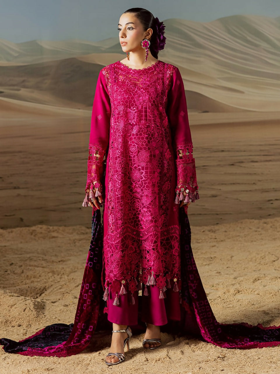 Mahnur Amelia Kotrai Embroidered Unstitched 3-Piece Suit-CK-011