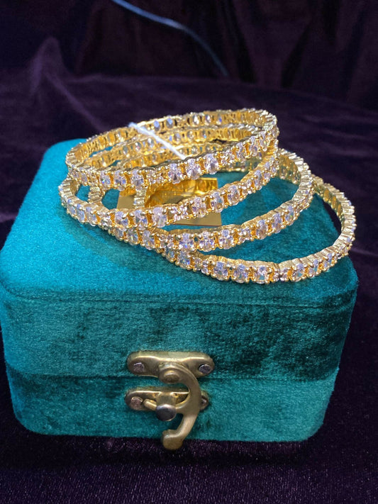Noor Bilal one carat bangles with elegant polished design.