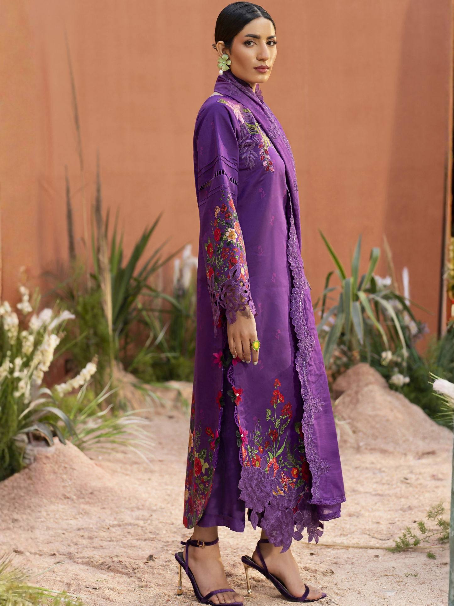 Parishay Ivy Bloom'26 Lawn Embroidered Unstitched 3-Piece Suit-IB-13