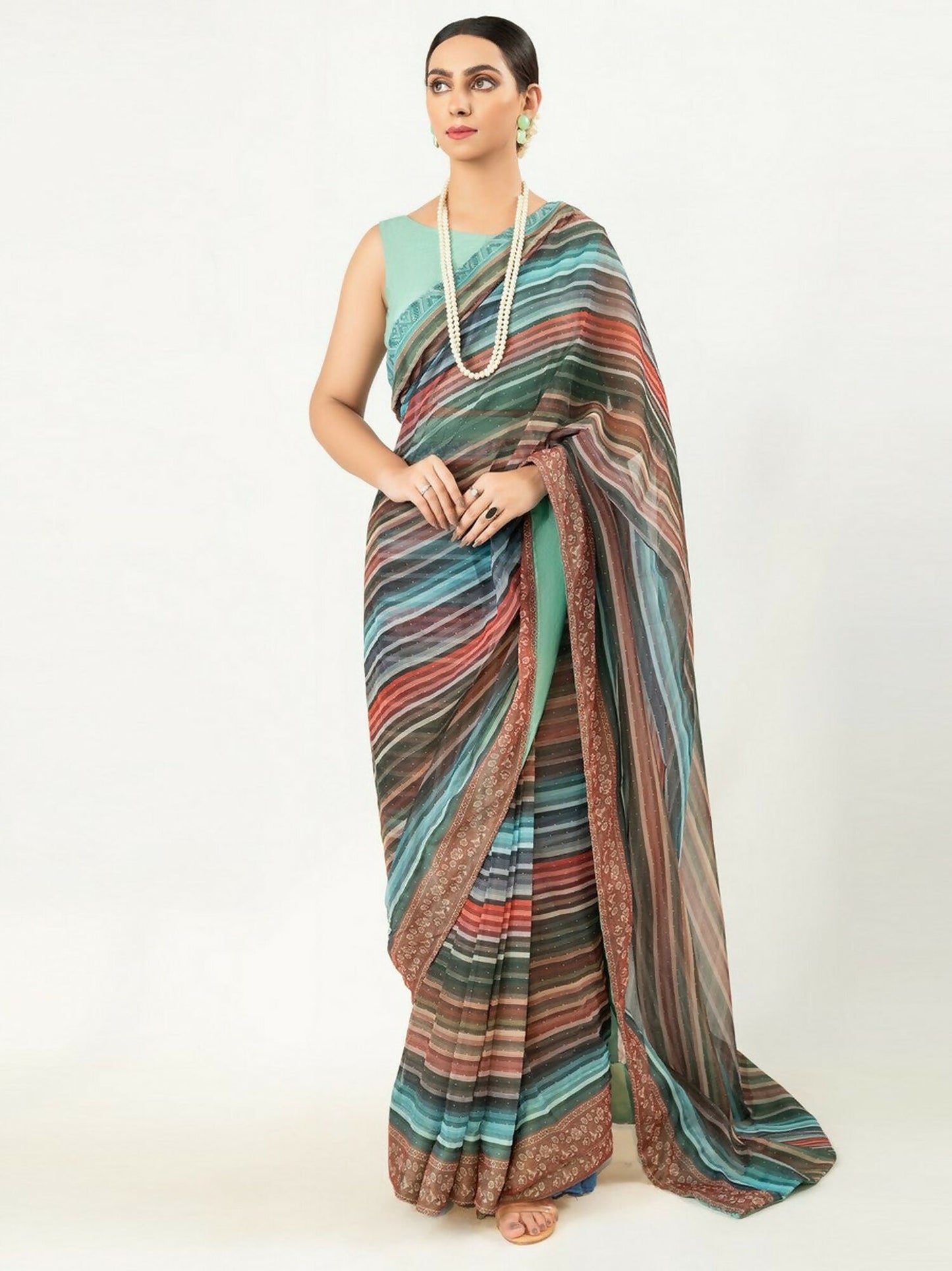 Imran Aftab Chiffon Printed Unstitched Saree-IASC 09