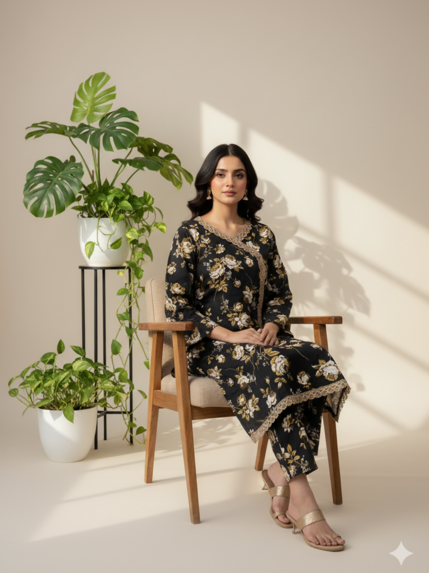 Bin Shaukat Khaddar Printed Stitched 2-Piece Suit