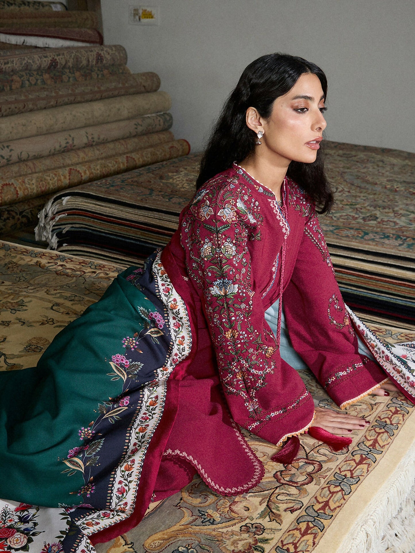 Jugnu by Hussain Rehar Karandi AW 25 - Edit III Embroidered Unstitched 3-Piece Suit-Hasti