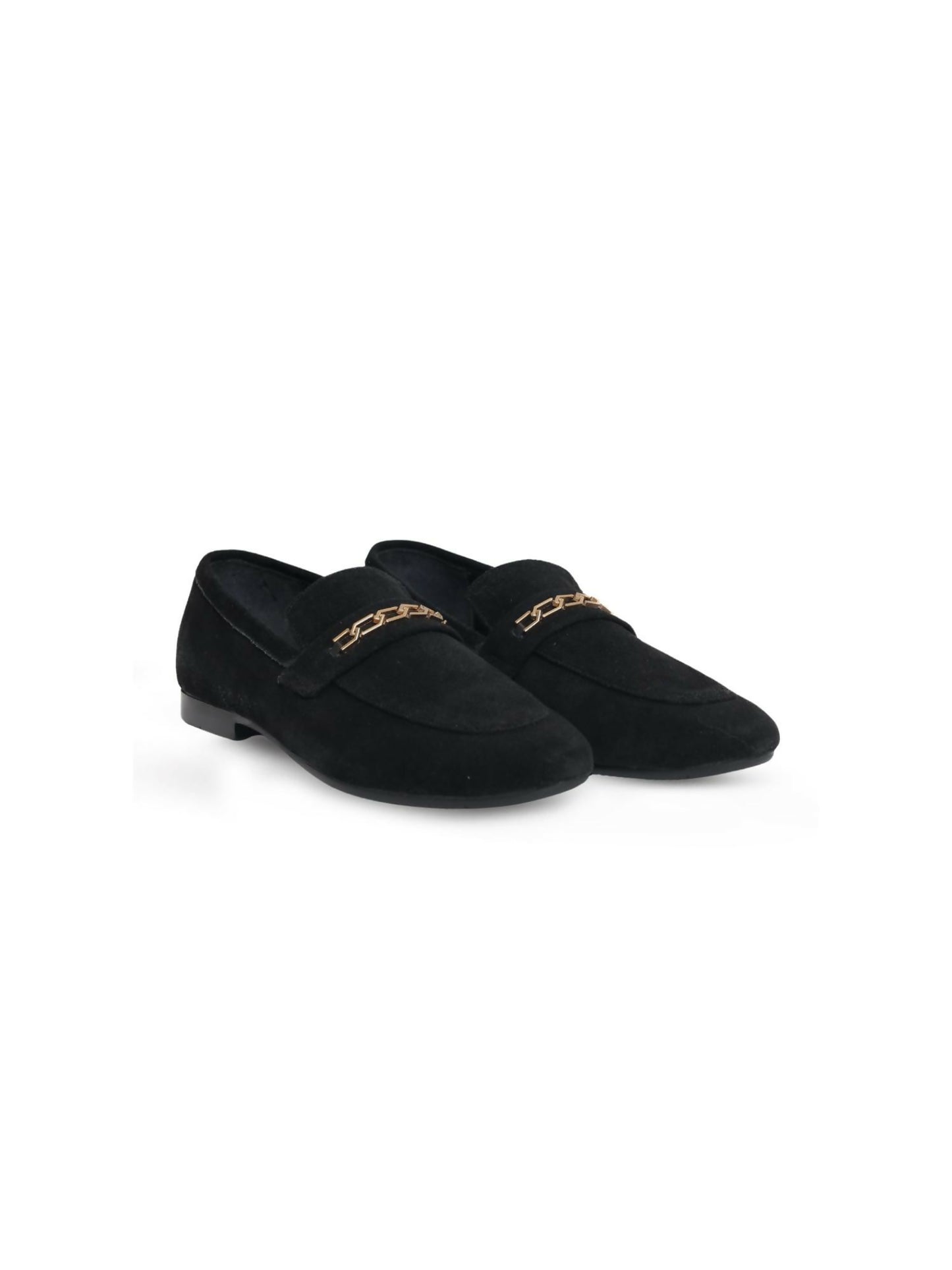 Black and Golden Royale Leather Men’s Loafers