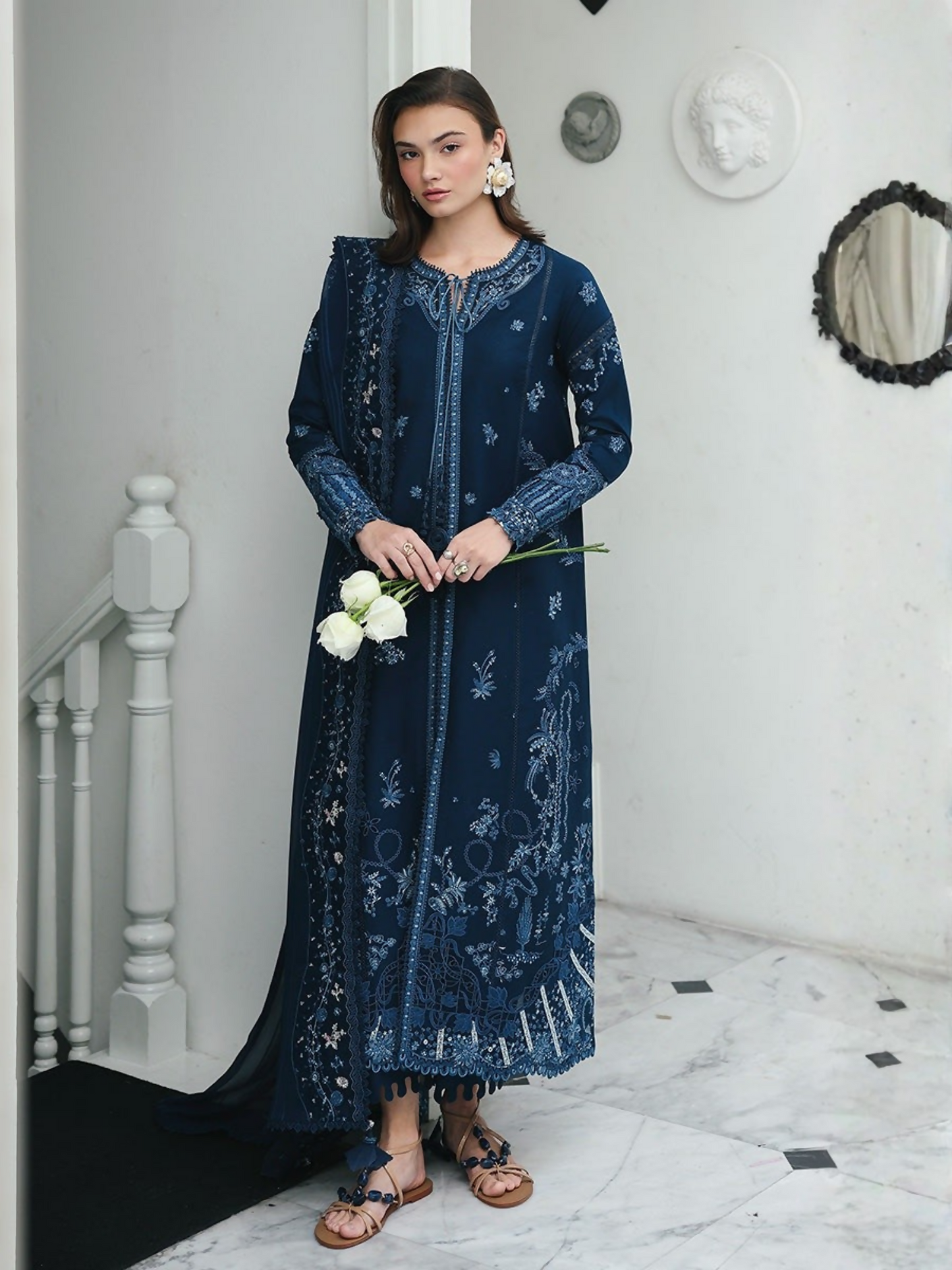Qalamkar Qline Lawn Drop-1 Embroidered Unstitched 3-Piece Suit-RP-10-Zohal