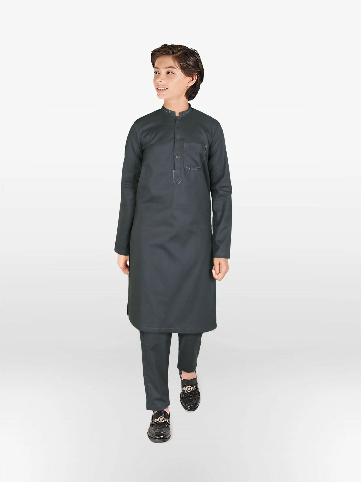 Velvour Boys Cotton Fine Detail Stitched Kurta Trouser Suit-VB209