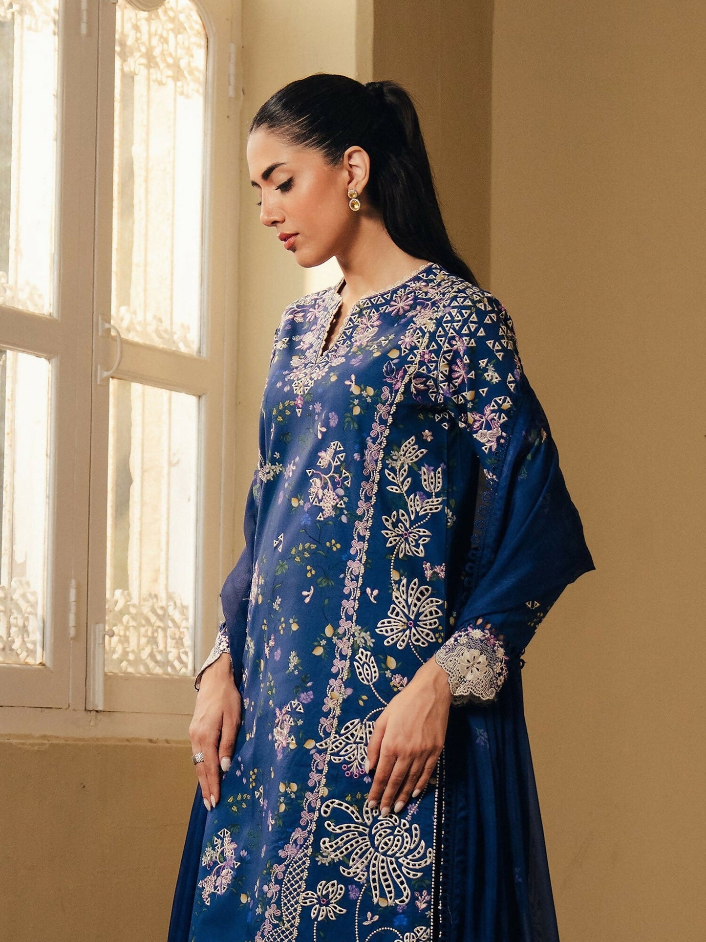 Afrozeh Day Break'26 Lawn Embroidered Unstitched 3-Piece Suit-Duskmelt