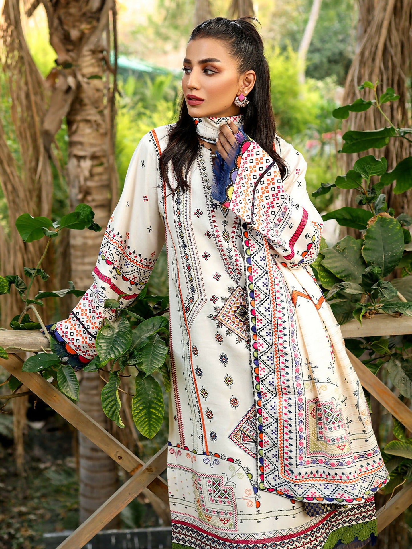 Binilyas Kotail Embroidered Unstitched 3-Piece Suit-764-A