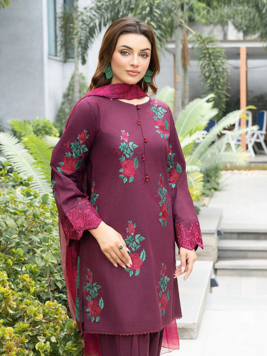 Panache Apparel Cotton Lawn Embroidered Stitched Suit-Iznik