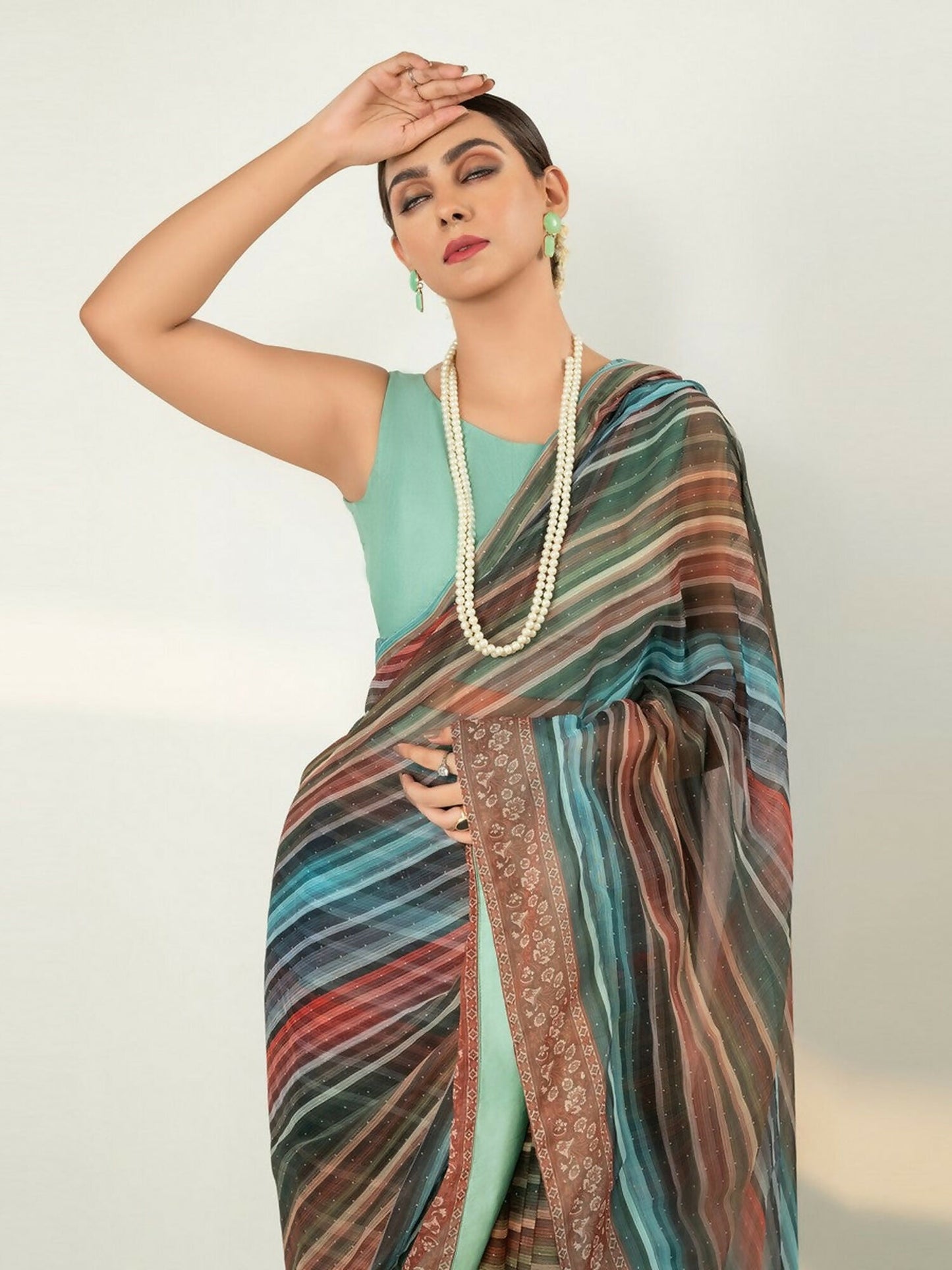 Imran Aftab Chiffon Printed Unstitched Saree-IASC 09