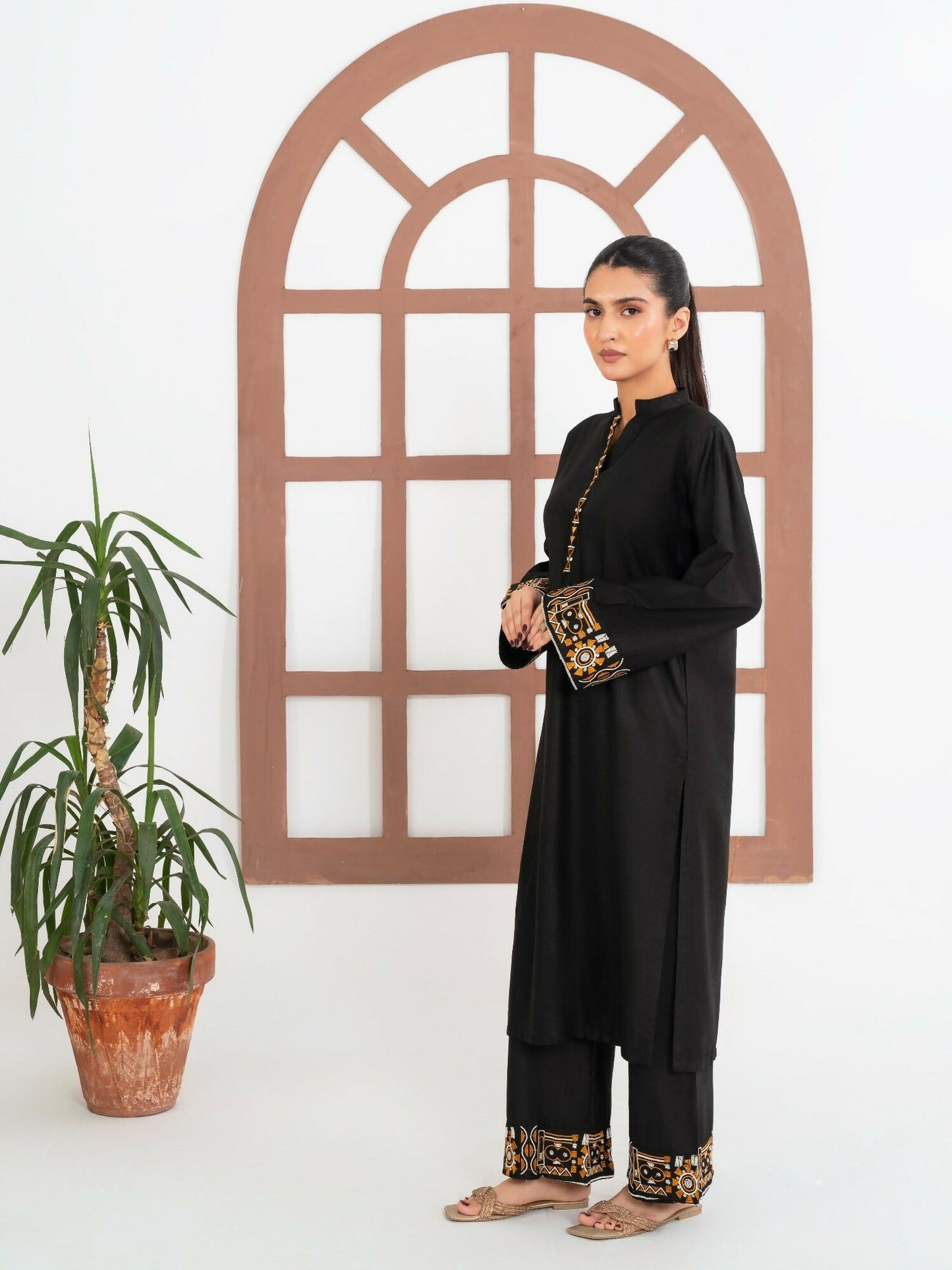 Stylish Collection Enchant Pret Linen Embroidered 2-Piece Suit-Monika