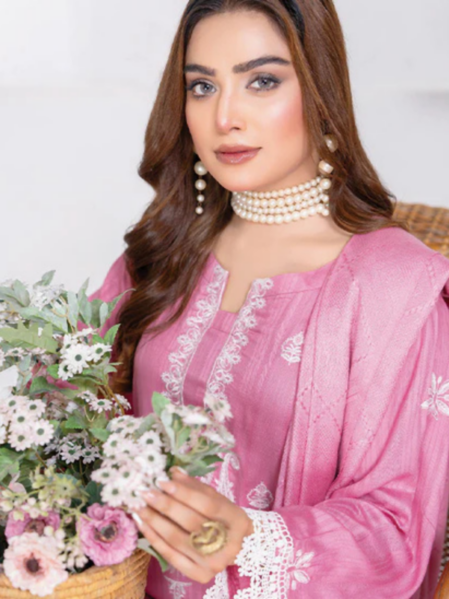 Anora Nora Staple Linen Embroidered Unstitched 3-Piece Suit-D-05