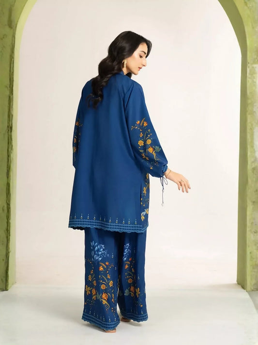 Panache Apparel Dear Summer Silk Lawn Printed Co-Ord Set-Cool Tide