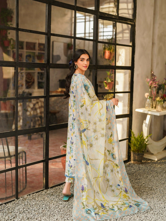 Panache Apparel Daily Essentials RTW Lawn Printed Stitched 3-Piece Suit-Willow