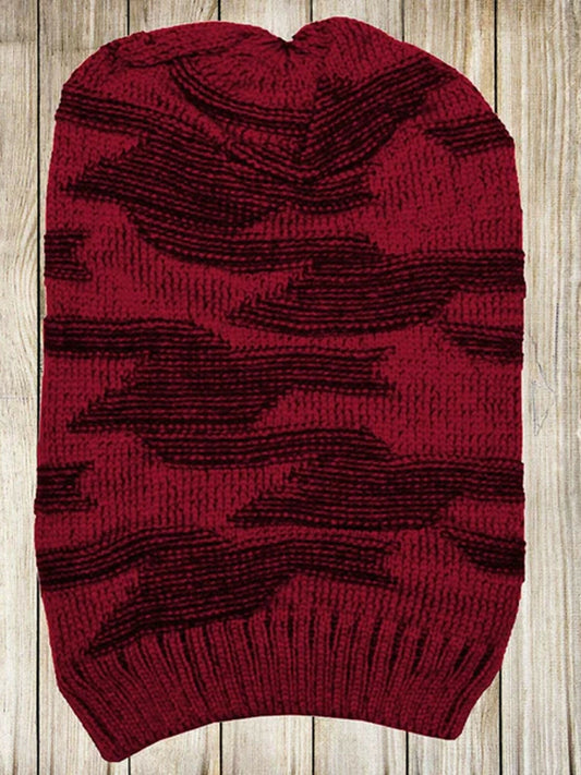 Funky' s Printed Split Inside Fur Beanie-11867