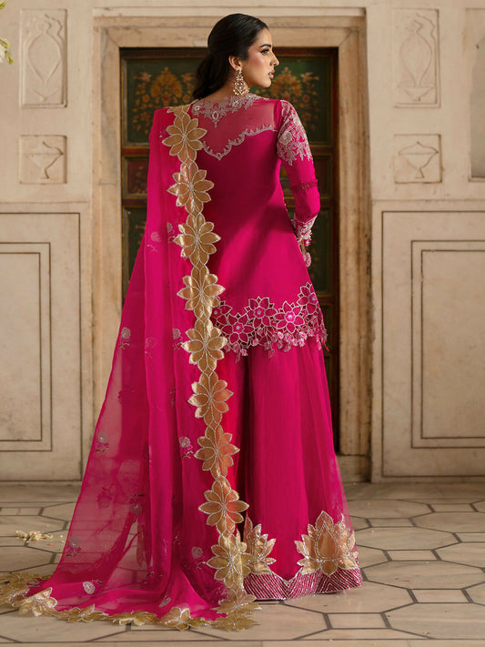 Parishay Ranibagh Luxury Formals Organza Embroidered Stitched 3-Piece Suit-Gul Bahaar