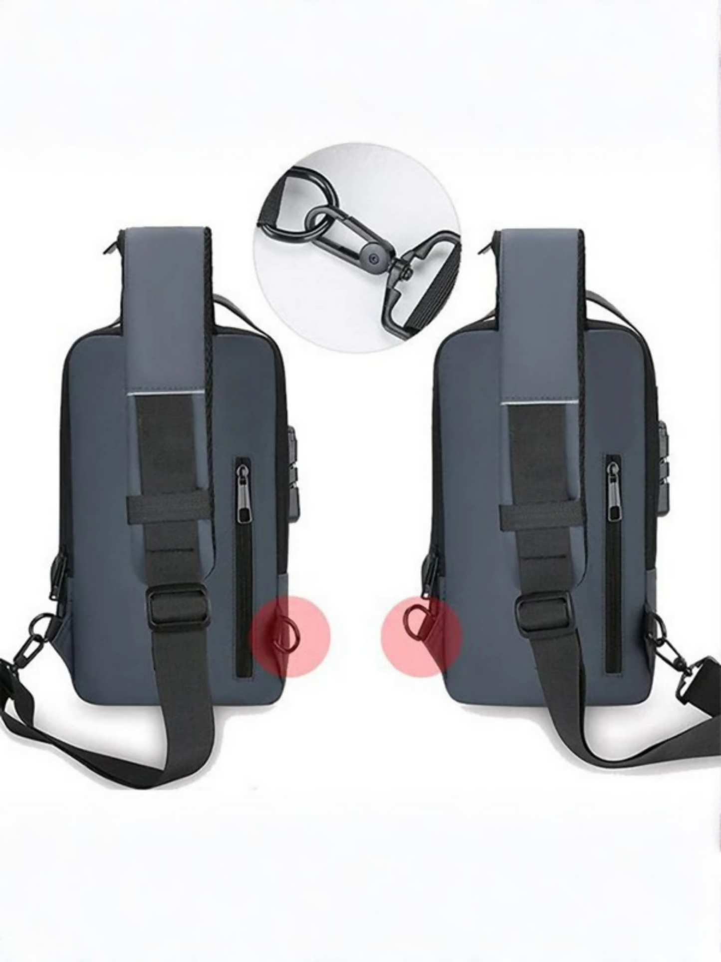 Funky's Plain Smart Usb Charging Large Storage Shoulder Bag-14691