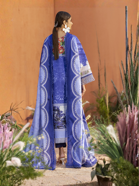 Parishay Ivy Bloom'26 Lawn Embroidered Unstitched 3-Piece Suit-IB-08