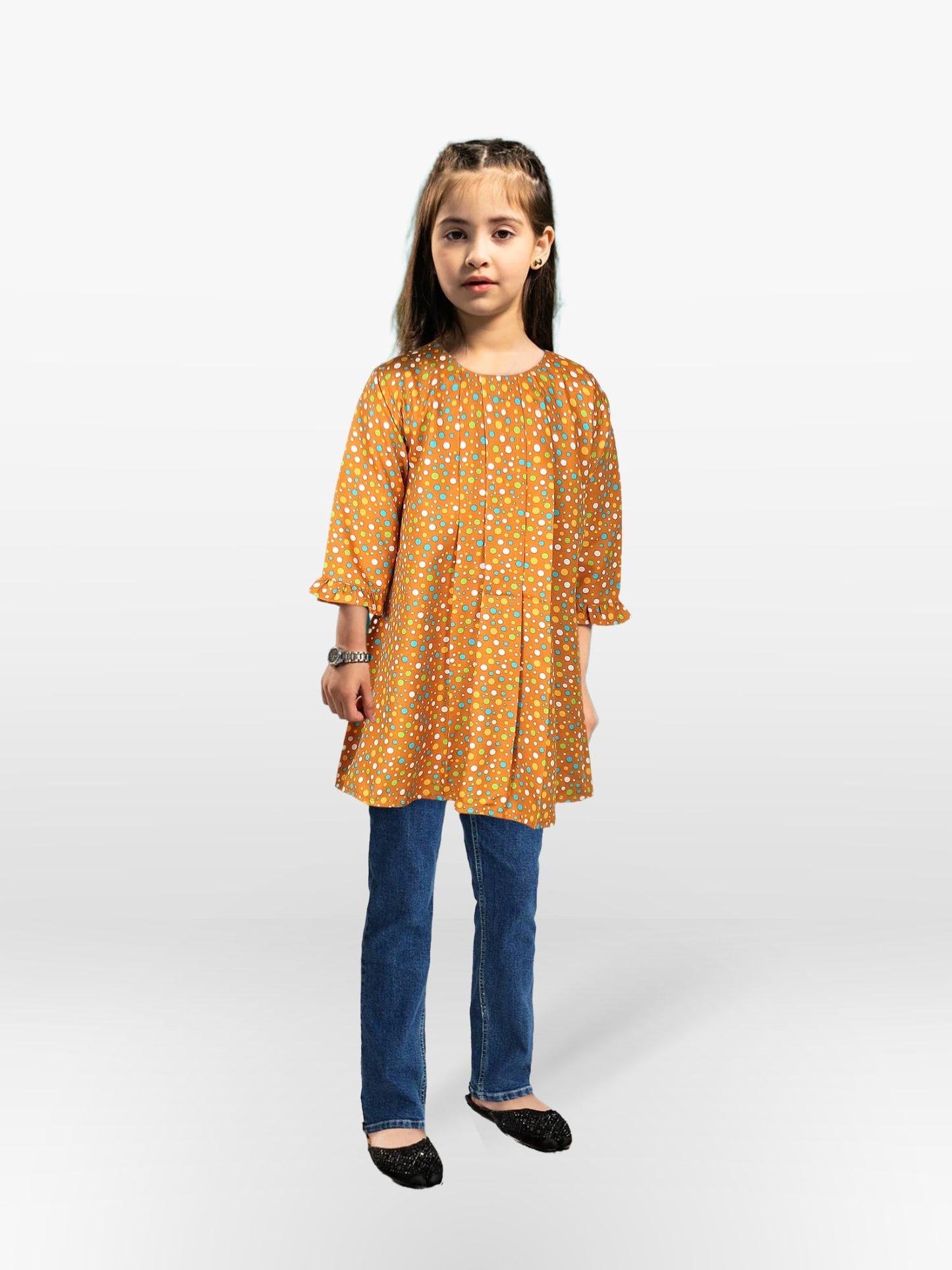 Velvour Girls Cotton Printed Stitched Tunic-VG92-A