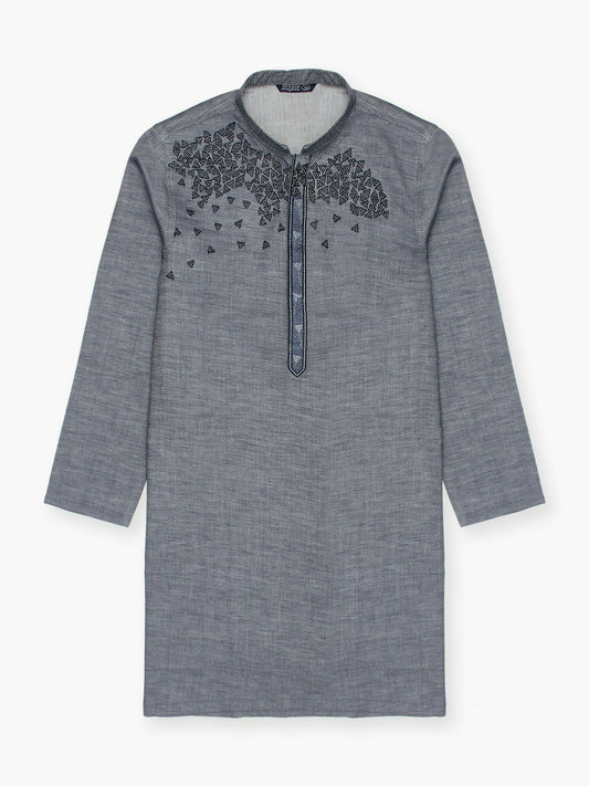 Velvour Boys Cotton Embroidered Stitched Kurta-VB199-A