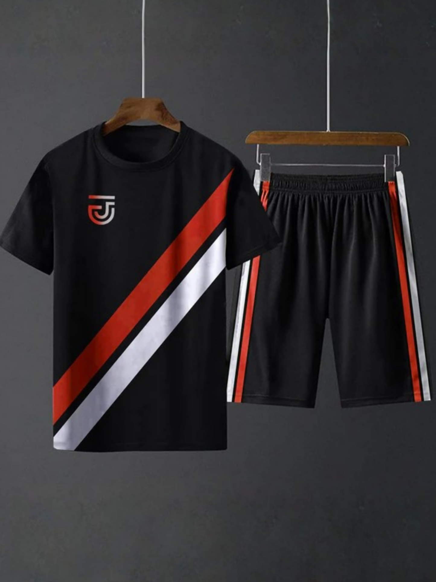 Jupiter Printed Front Line Style Moisture Wicking Twin Set-13639