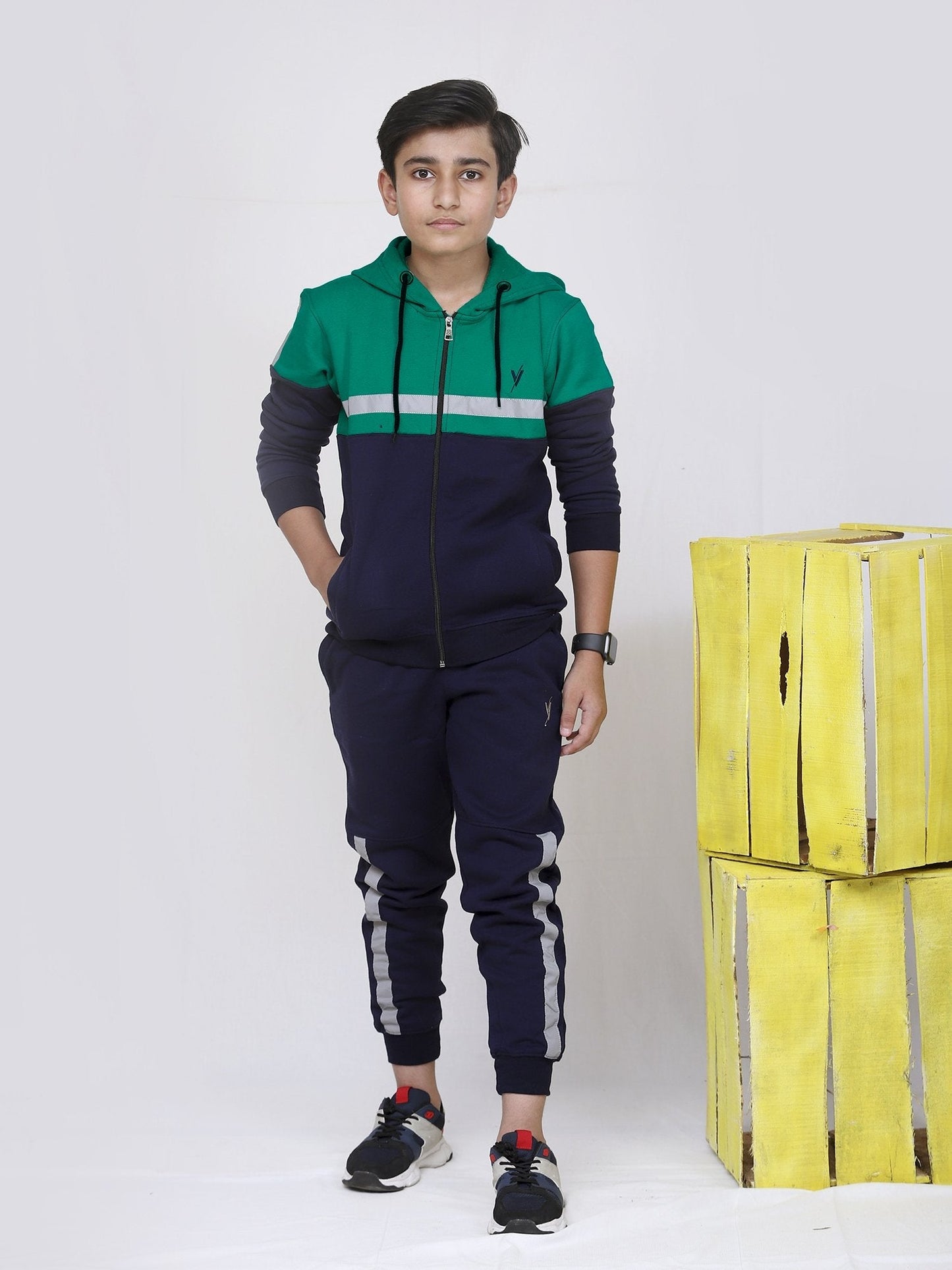 Velvour Fleece Hooded Tracksuit-VWT15-B