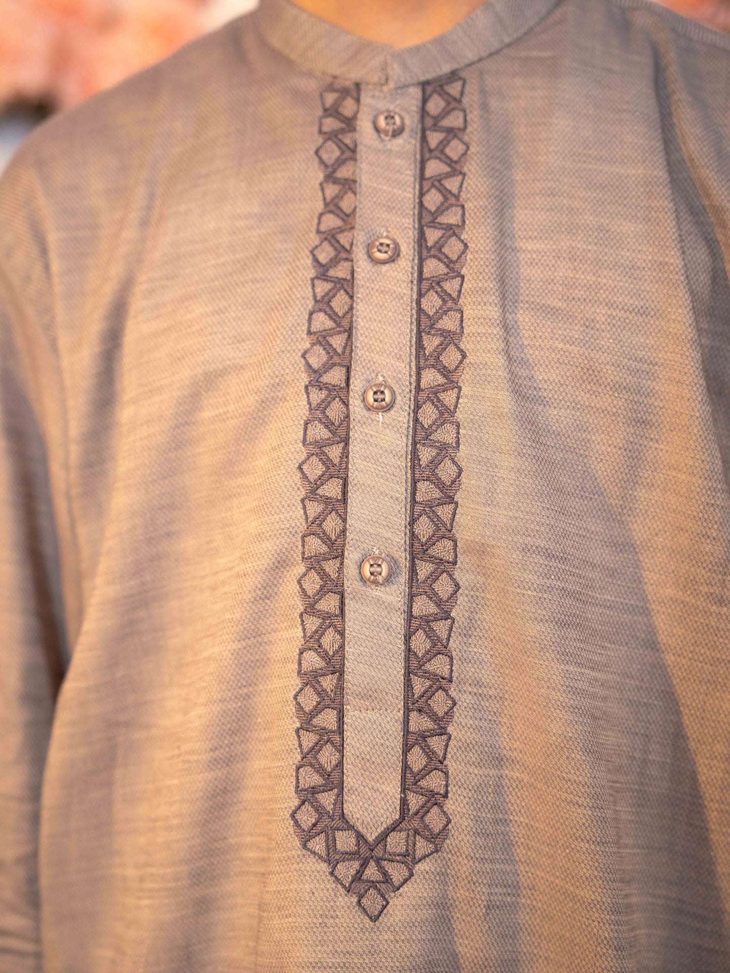 Velvour Boys Cotton Embroidered Stitched Kurta-VB195-A