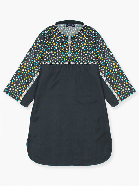 Velvour Girls Viscose Printed Stitched Tunic-VG107