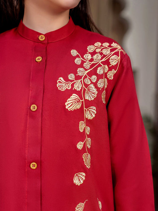 Velvour Girls Cotton Embroidered Stitched Tunic-VG120-C