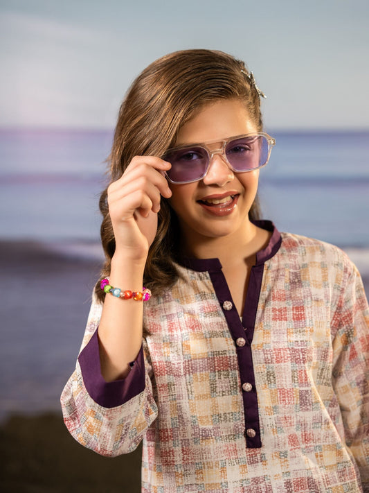 Velvour Girls Cotton Printed Co-Ord Set-VG167-B