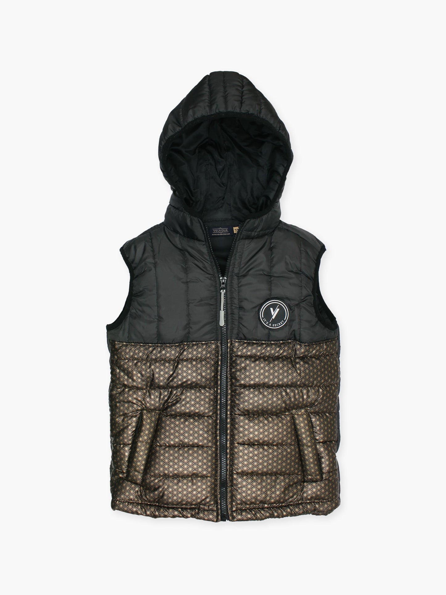 Velvour Polyester Sleeveless Hooded Puffer Jacket-VJ69-A