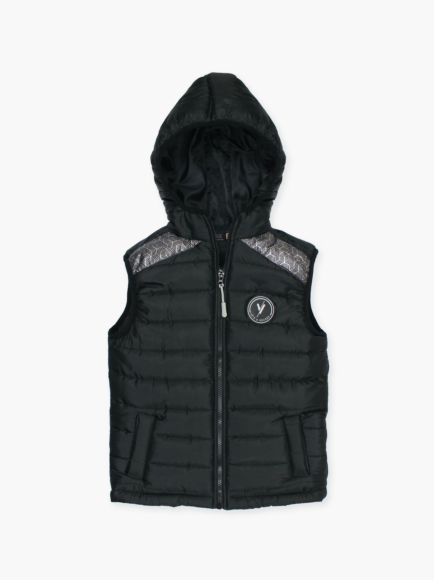 Velvour Polyester Sleeveless Hooded Puffer Jacket-VJ71-A