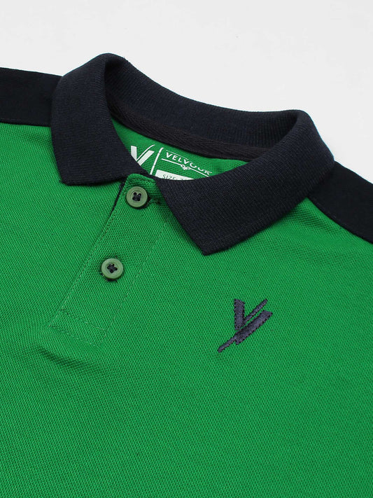 Velvour Boys Pique Tipping Collar Polo Shirt-VP11-L