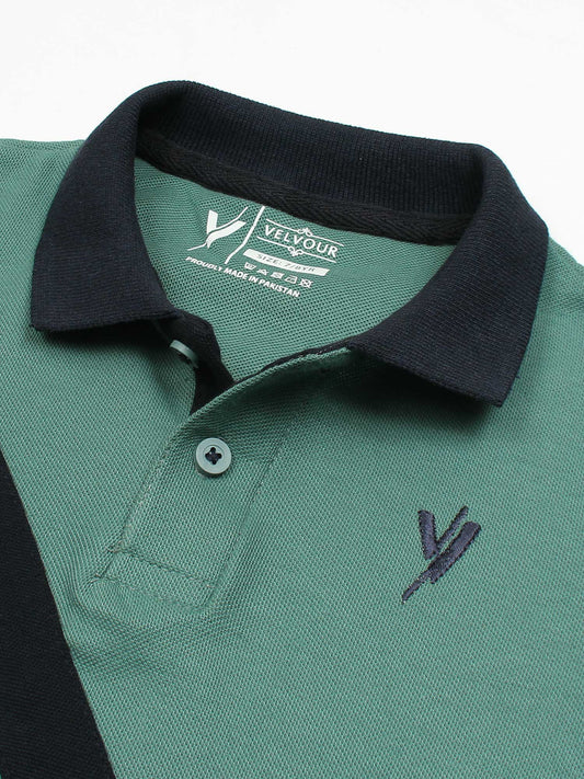 Velvour Boys Pique Tipping Collar Polo Shirt-VP11-M